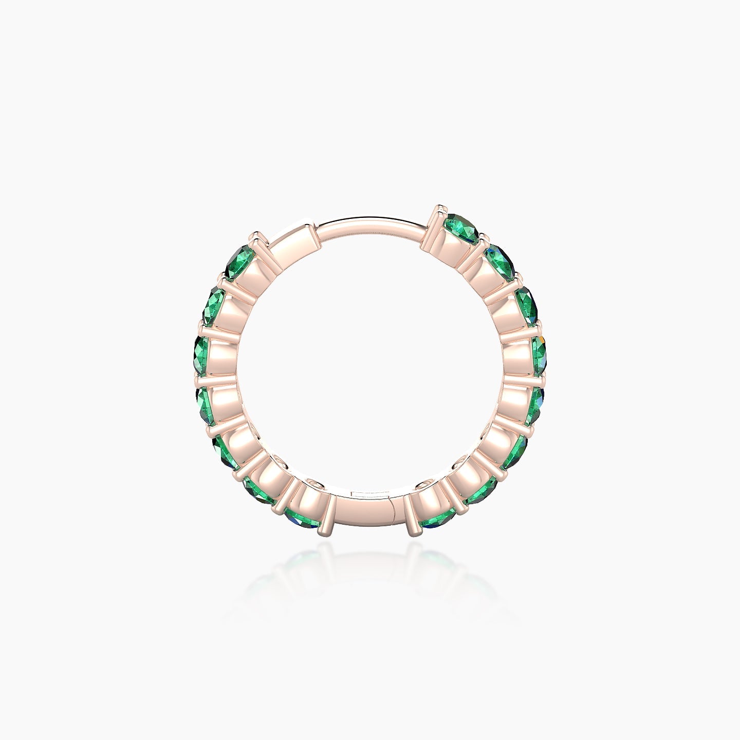 Vesta | 18k Rose Gold 9.5 mm Emerald Hoop Piercing