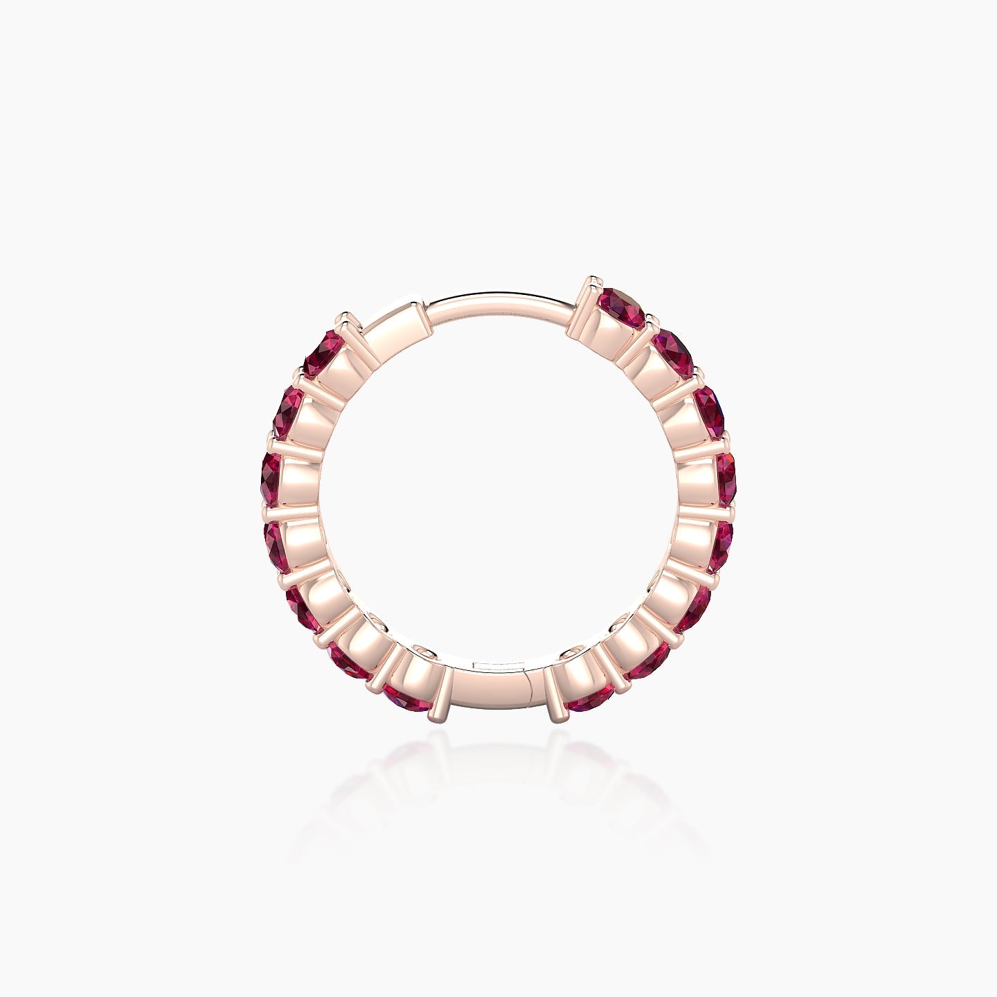 Vesta | 18k Rose Gold 9.5 mm Ruby Hoop Piercing