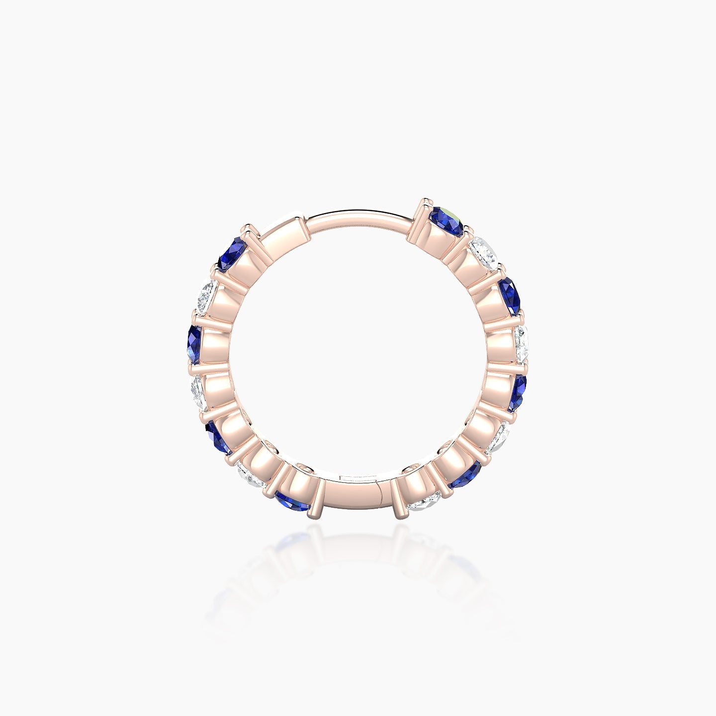 Vesta | 18k Rose Gold 9.5 mm Sapphire & Diamond Hoop Piercing