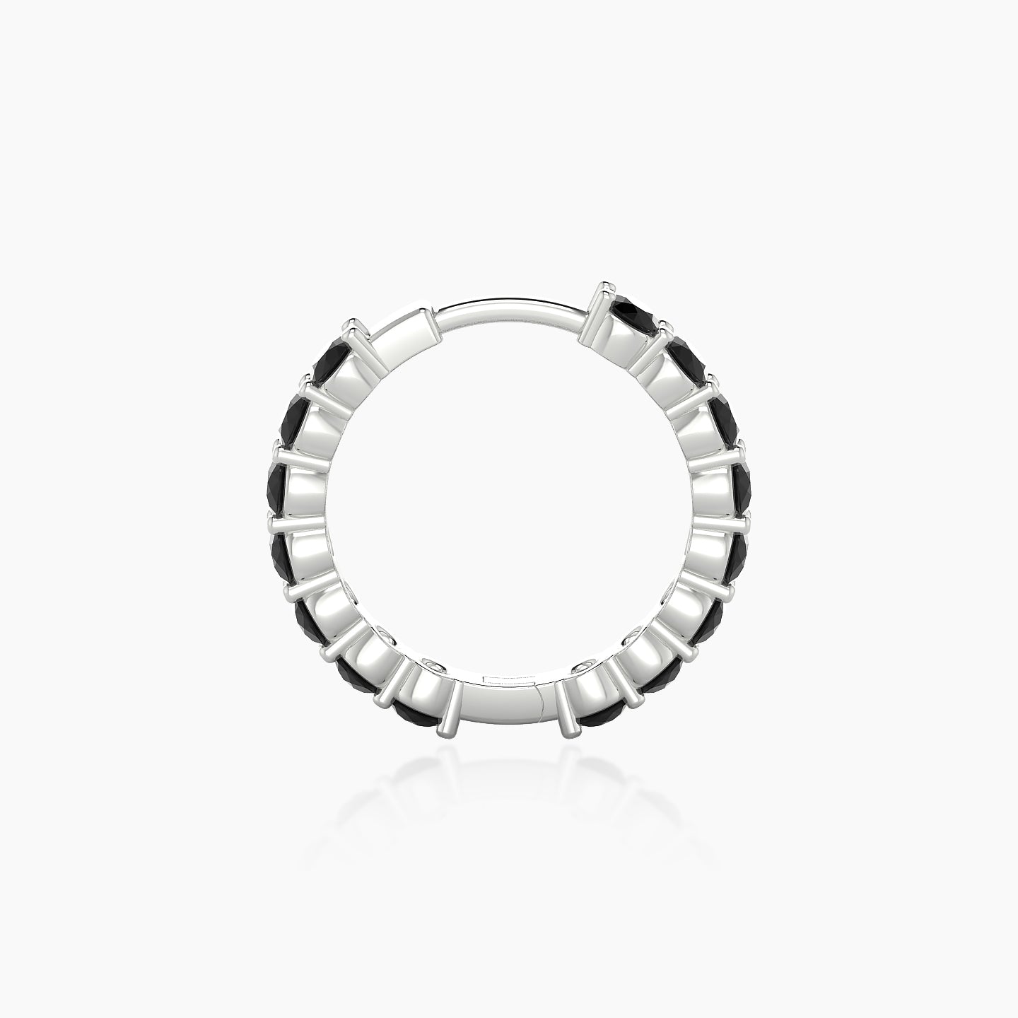 Vesta | 18k White Gold 9.5 mm Black Diamond Hoop Piercing