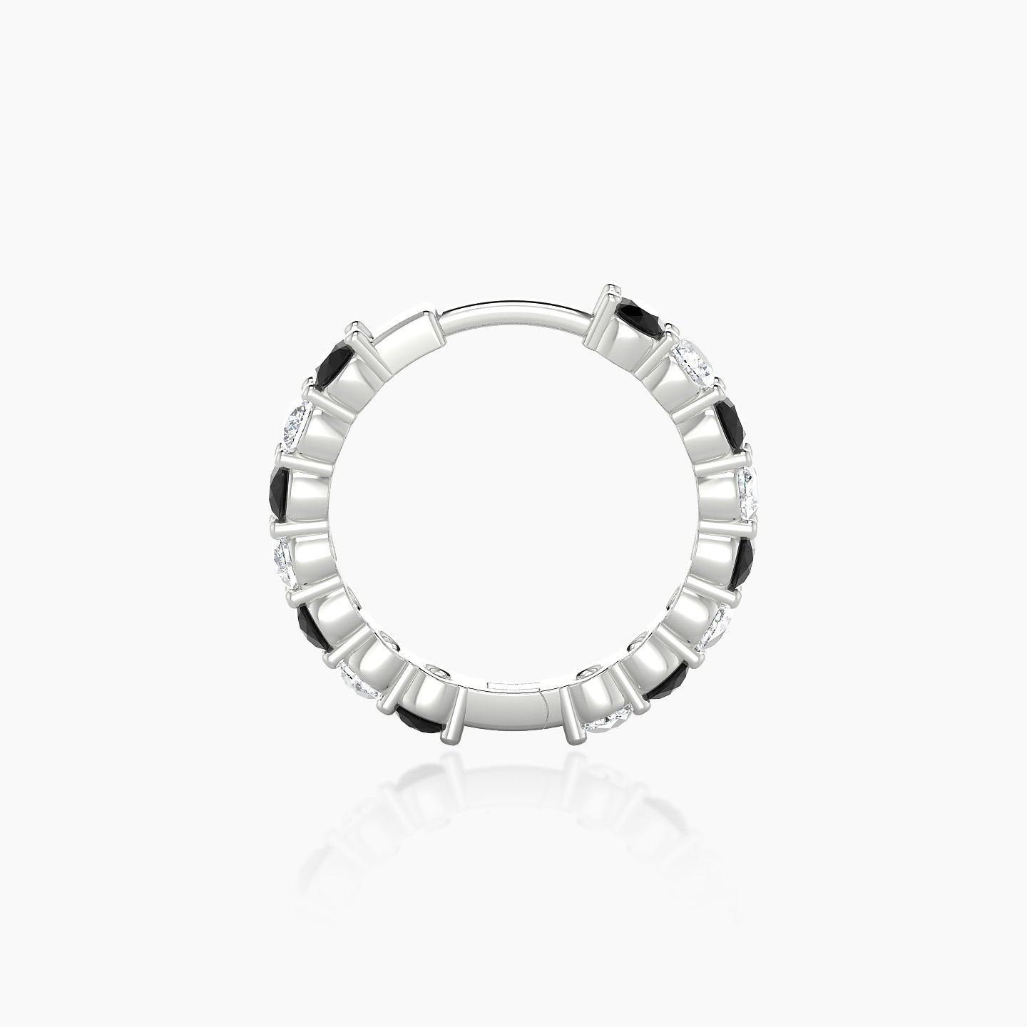 Vesta | 18k White Gold 9.5 mm Black Diamond & Diamond Hoop Piercing