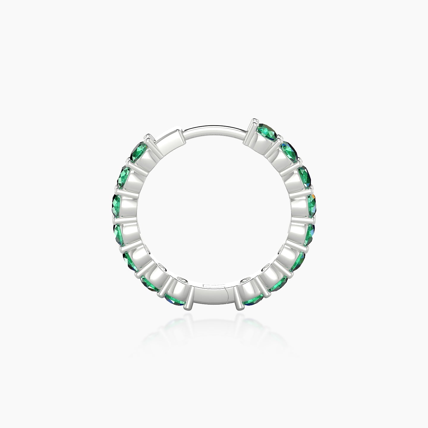 Vesta | 18k White Gold 9.5 mm Emerald Hoop Piercing