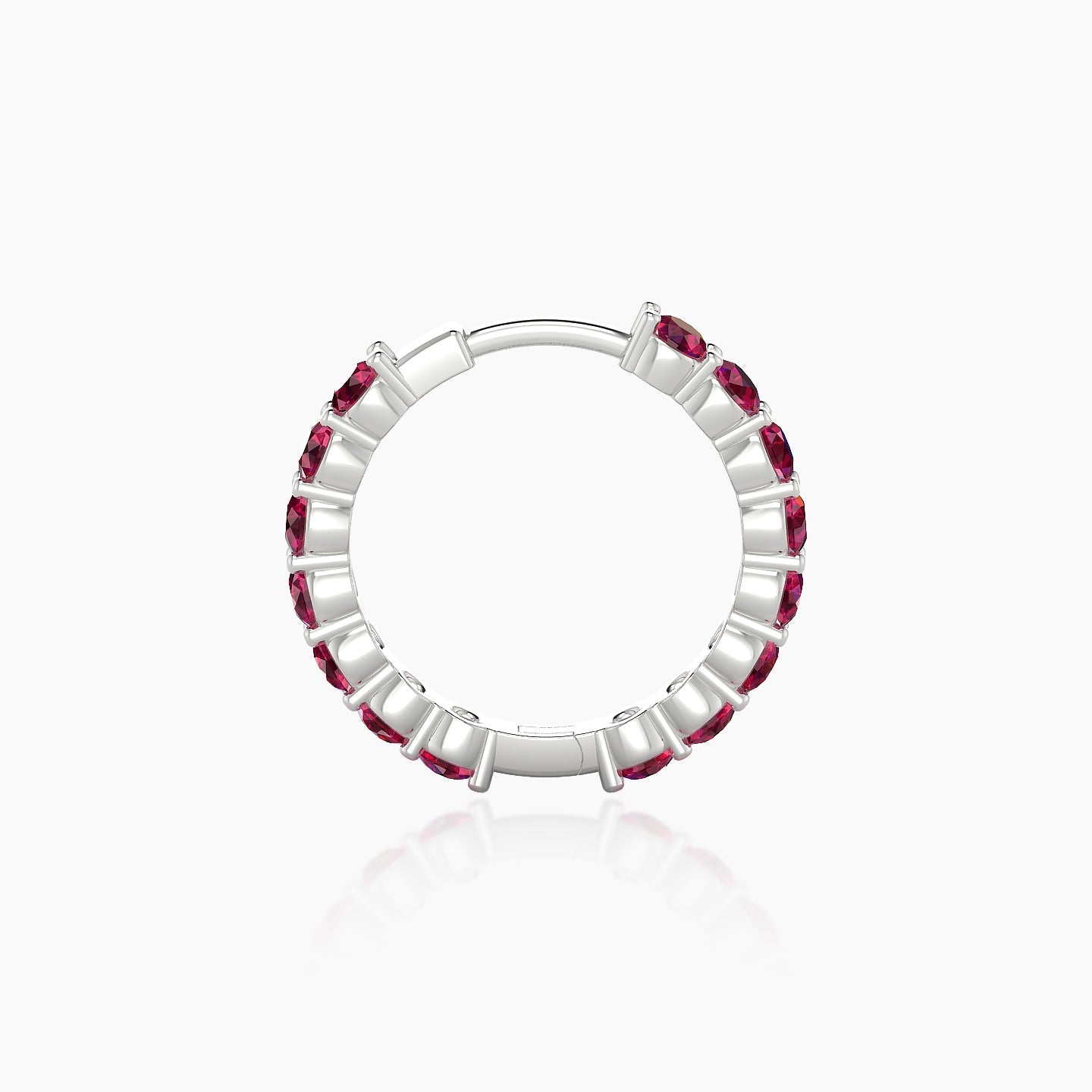 Vesta | 18k White Gold 9.5 mm Ruby Hoop Piercing