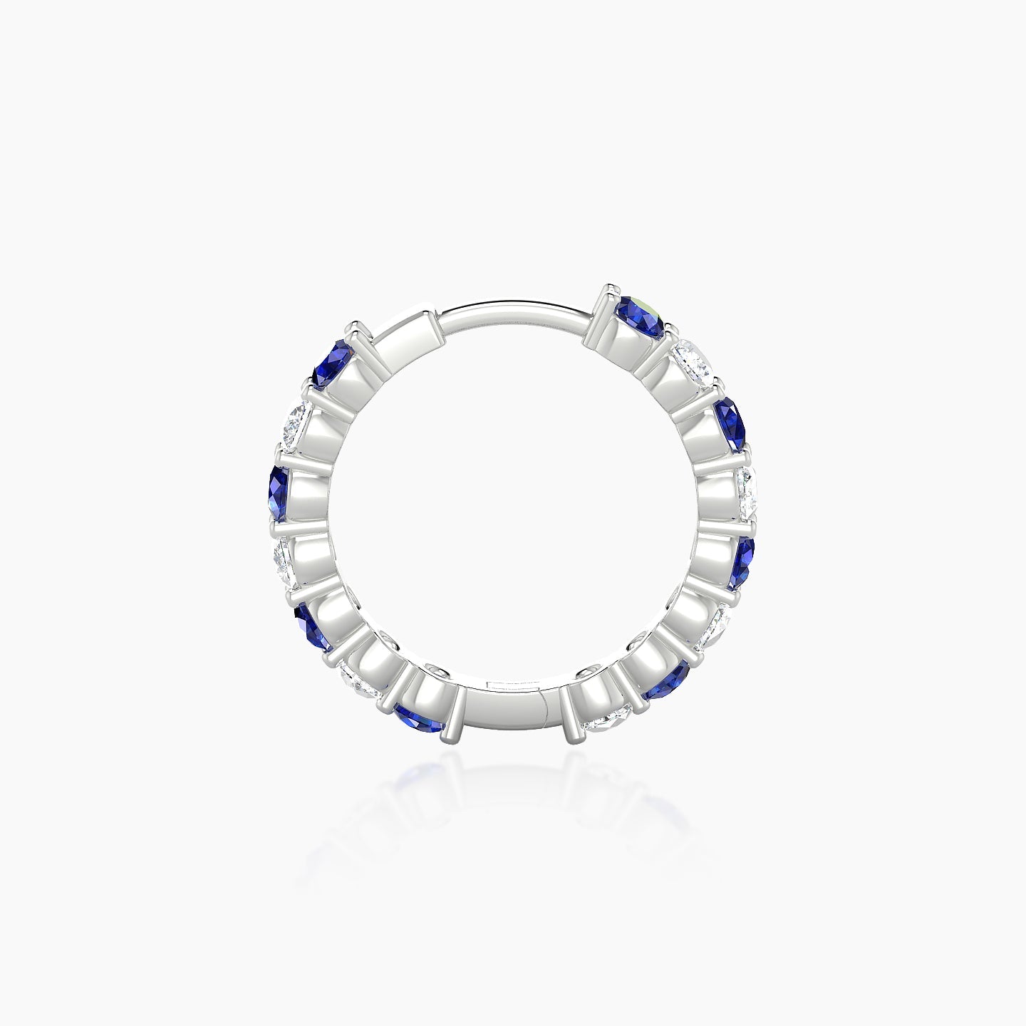 Vesta | 18k White Gold 9.5 mm Sapphire & Diamond Hoop Piercing