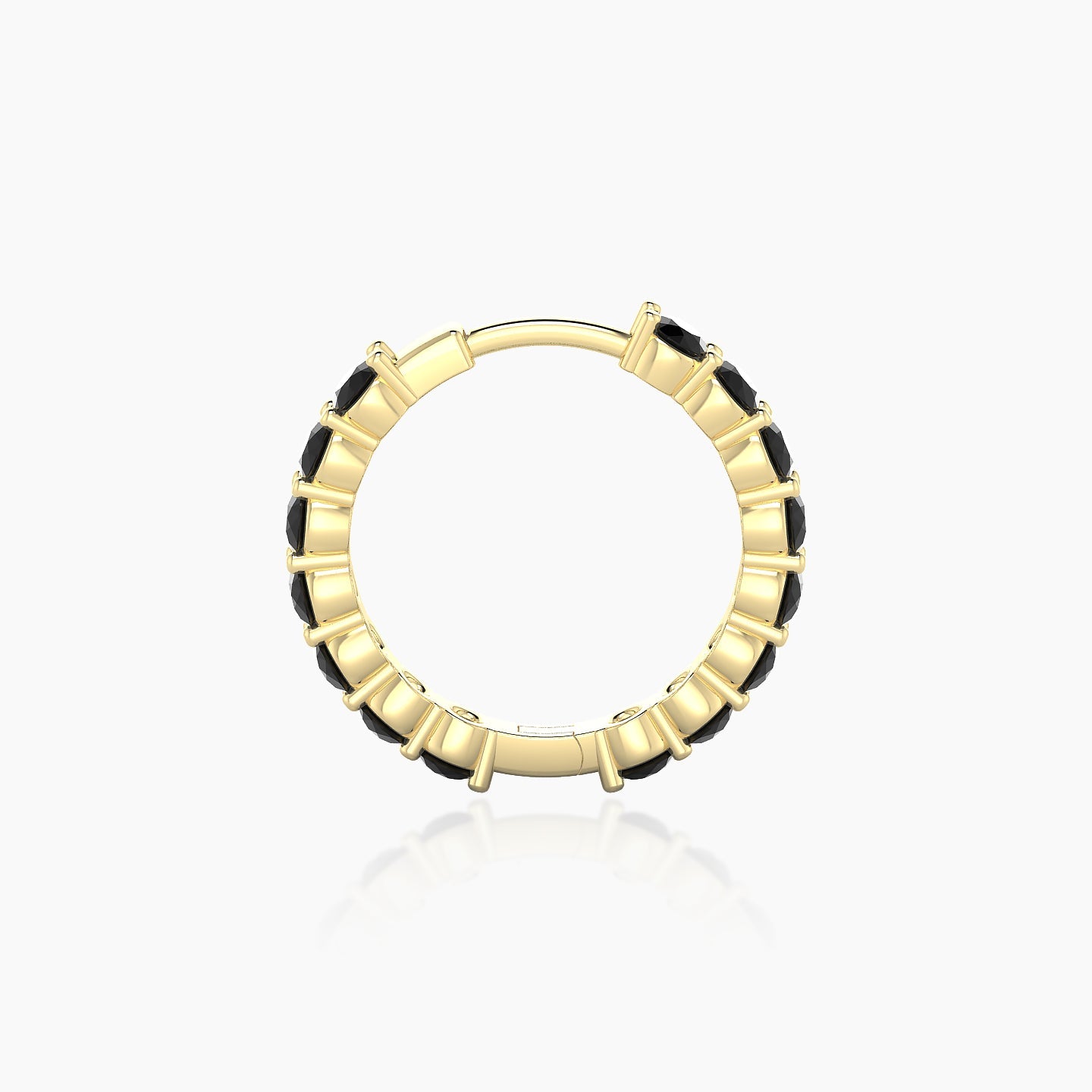 Vesta | 18k Yellow Gold 9.5 mm Black Diamond Hoop Piercing