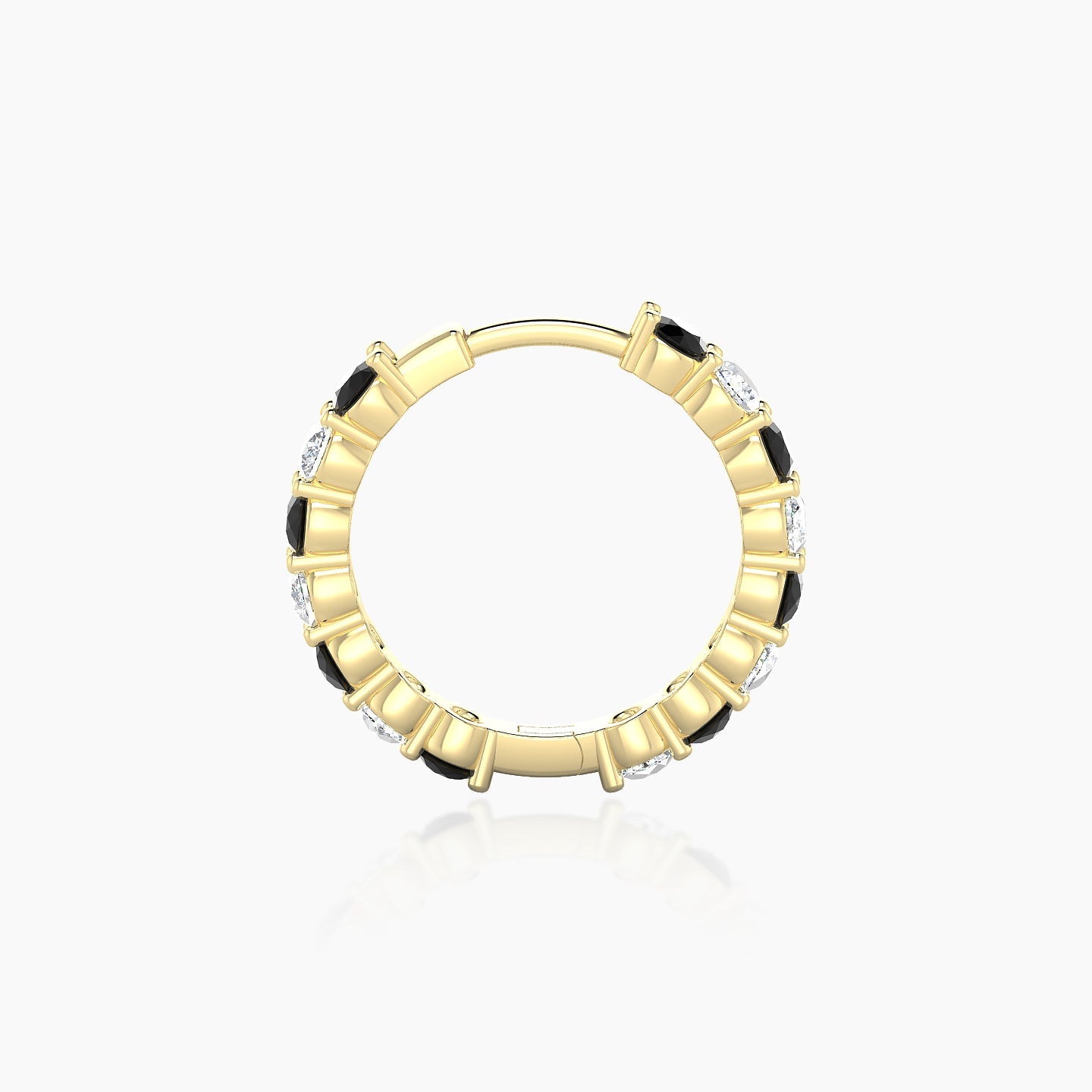 Vesta | 18k Yellow Gold 9.5 mm Black Diamond & Diamond Hoop Piercing