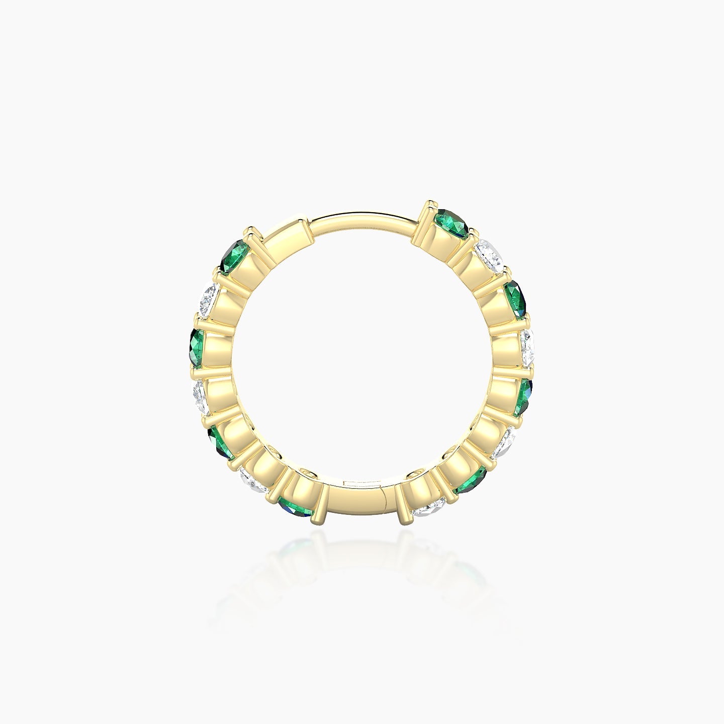 Vesta | 18k Yellow Gold 9.5 mm Emerald & Diamond Hoop Piercing