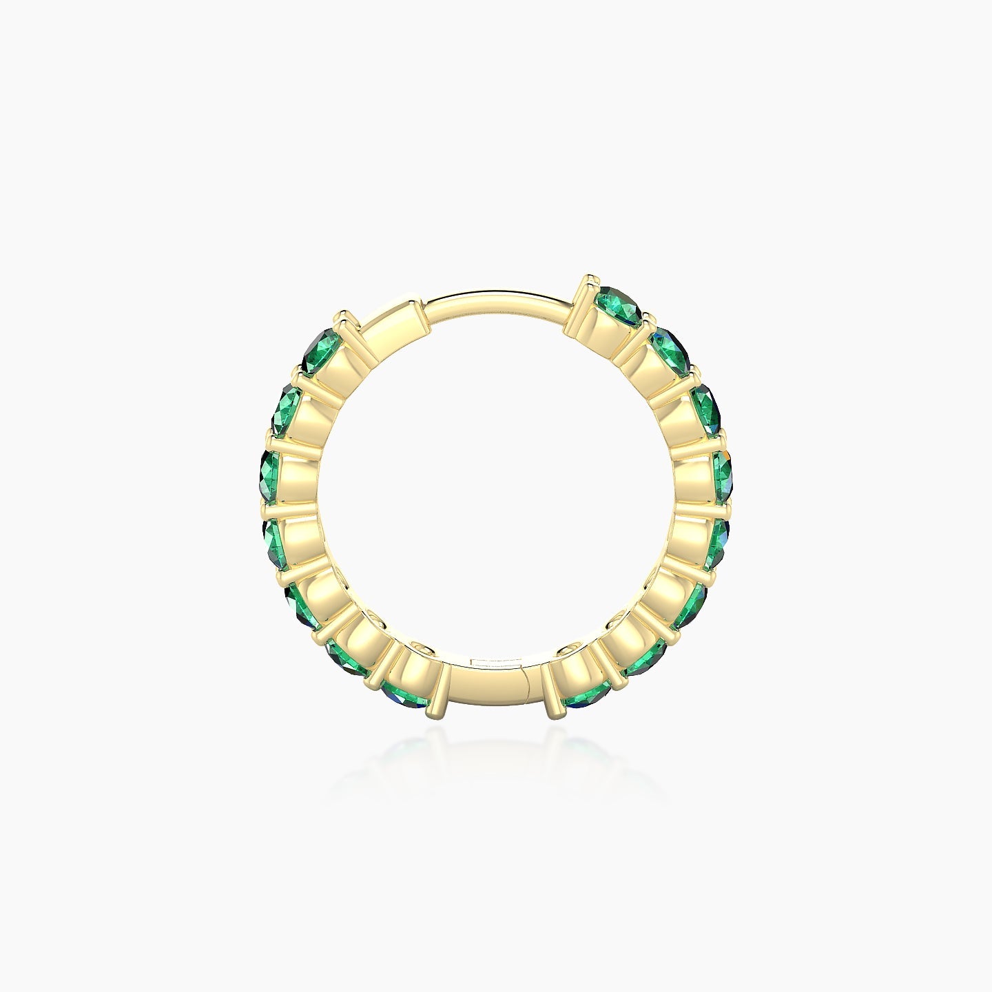 Vesta | 18k Yellow Gold 9.5 mm Emerald Hoop Piercing