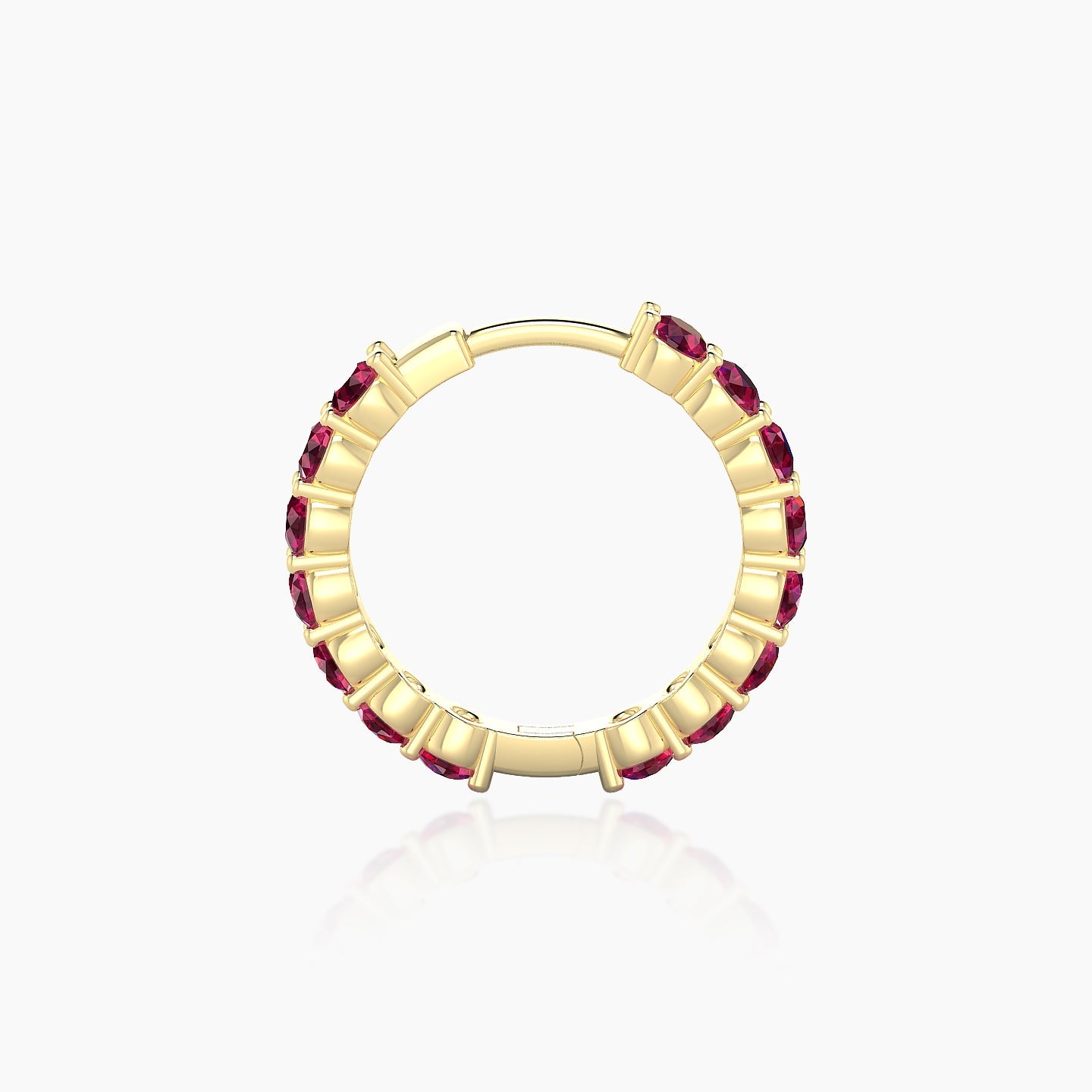 Vesta | 18k Yellow Gold 9.5 mm Ruby Hoop Piercing