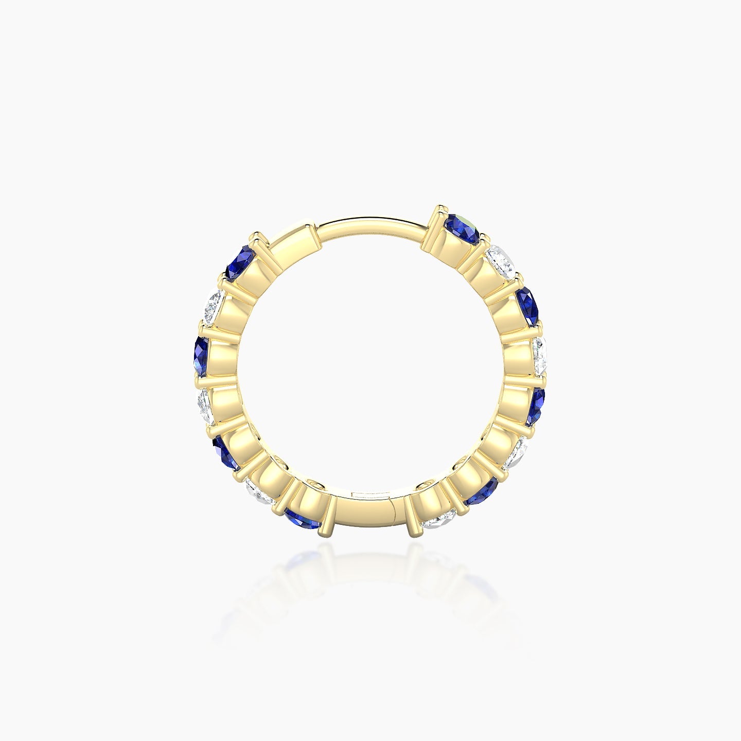 Vesta | 18k Yellow Gold 9.5 mm Sapphire & Diamond Hoop Piercing