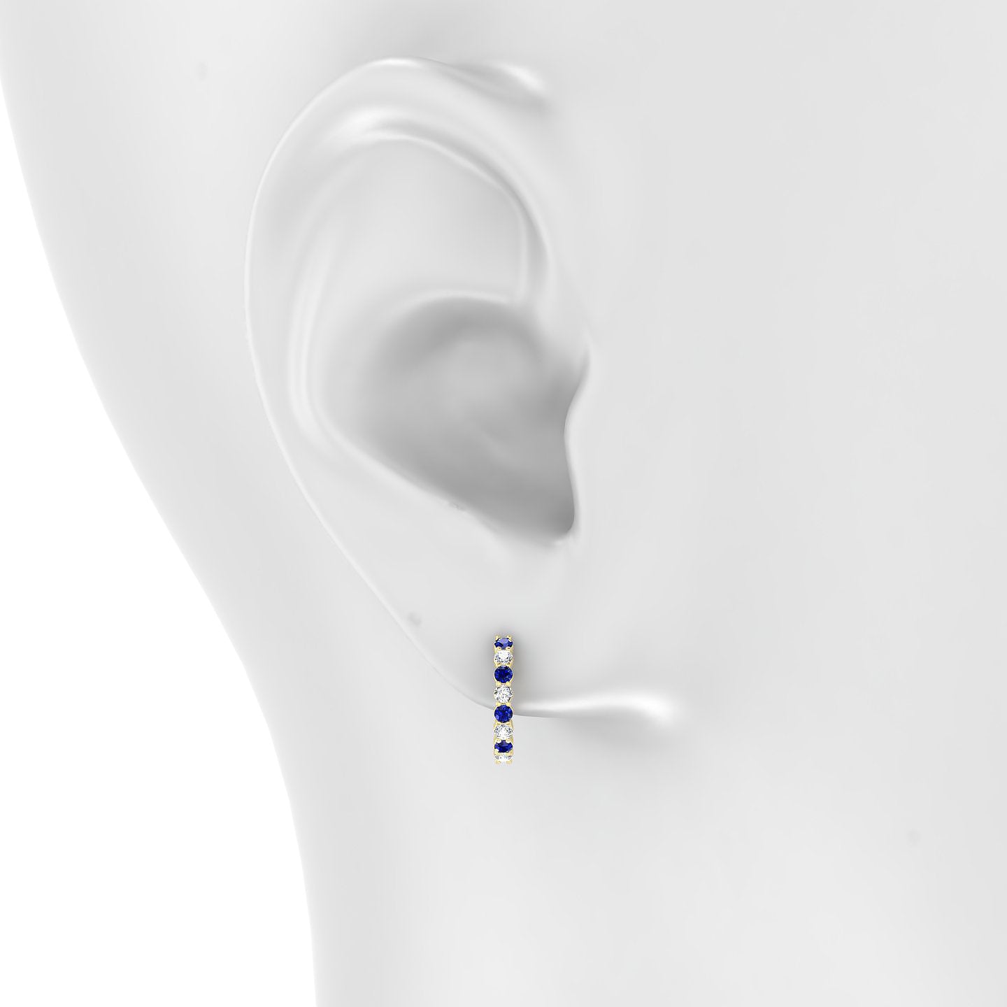 Vesta | 18k Yellow Gold 9.5 mm Sapphire & Diamond Hoop Piercing