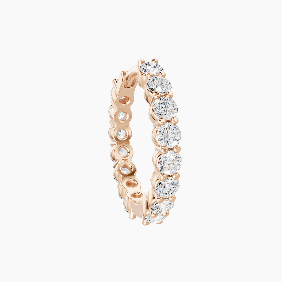 Vesta | 18k Rose Gold 9.5 mm Diamond Nose Ring Piercing