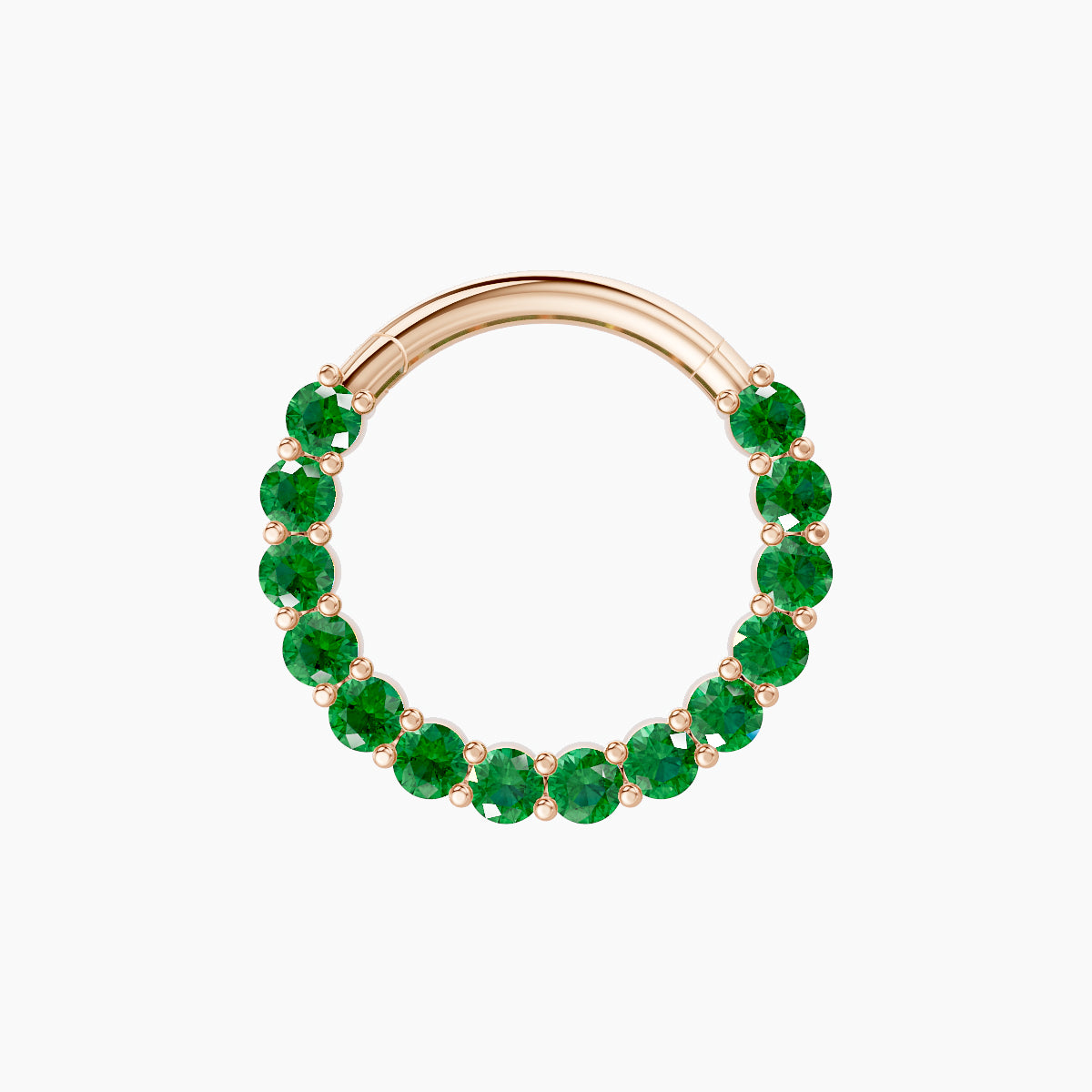 Vesta | 18k Rose Gold 9.5 mm Emerald Septum Piercing