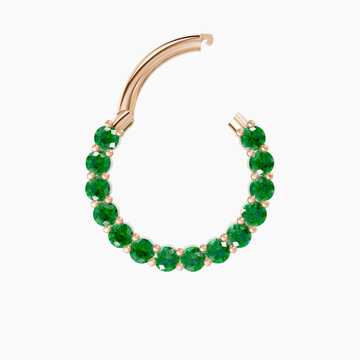 Vesta | 18k Rose Gold 9.5 mm Emerald Septum Piercing