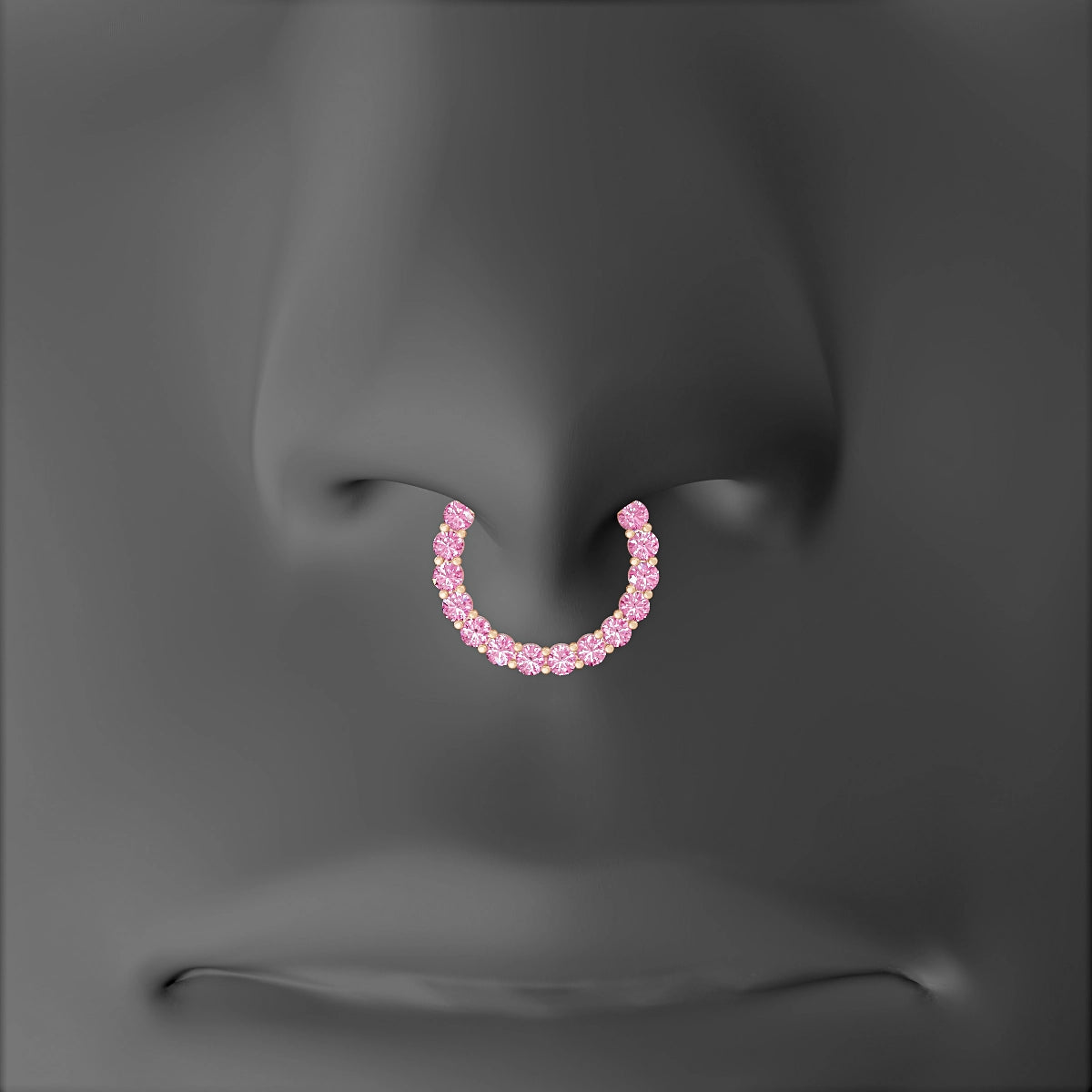 Vesta | 18k Rose Gold 9.5 mm Pink Sapphire Septum Piercing