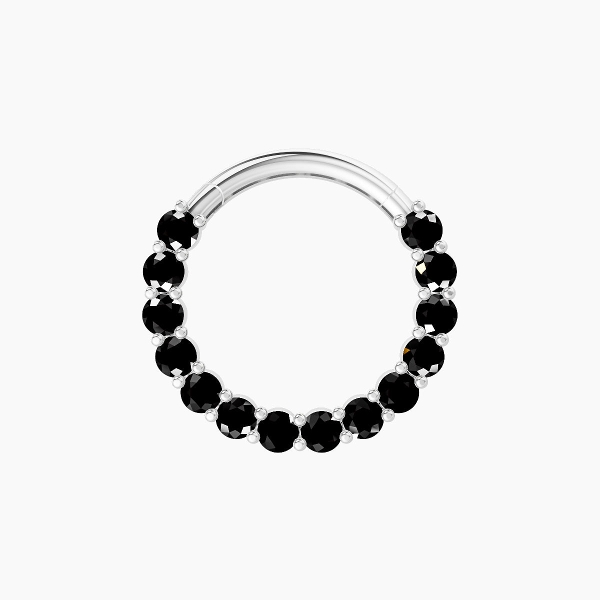 Vesta | 18k White Gold 9.5 mm Black Diamond Septum Piercing