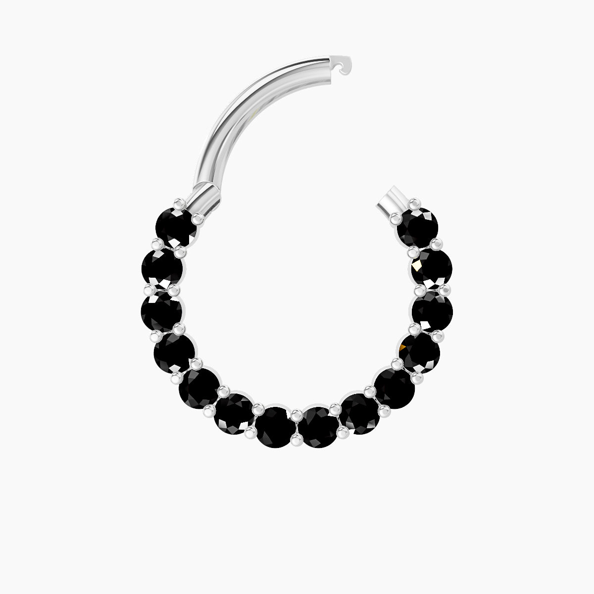 Vesta | 18k White Gold 9.5 mm Black Diamond Septum Piercing