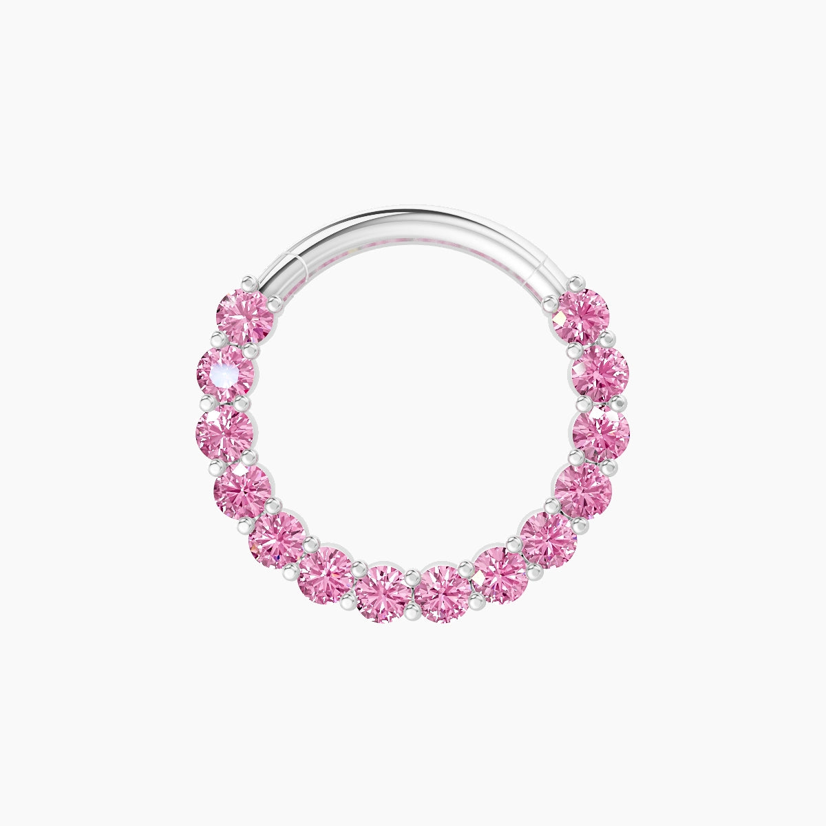Vesta | 18k White Gold 9.5 mm Pink Sapphire Septum Piercing
