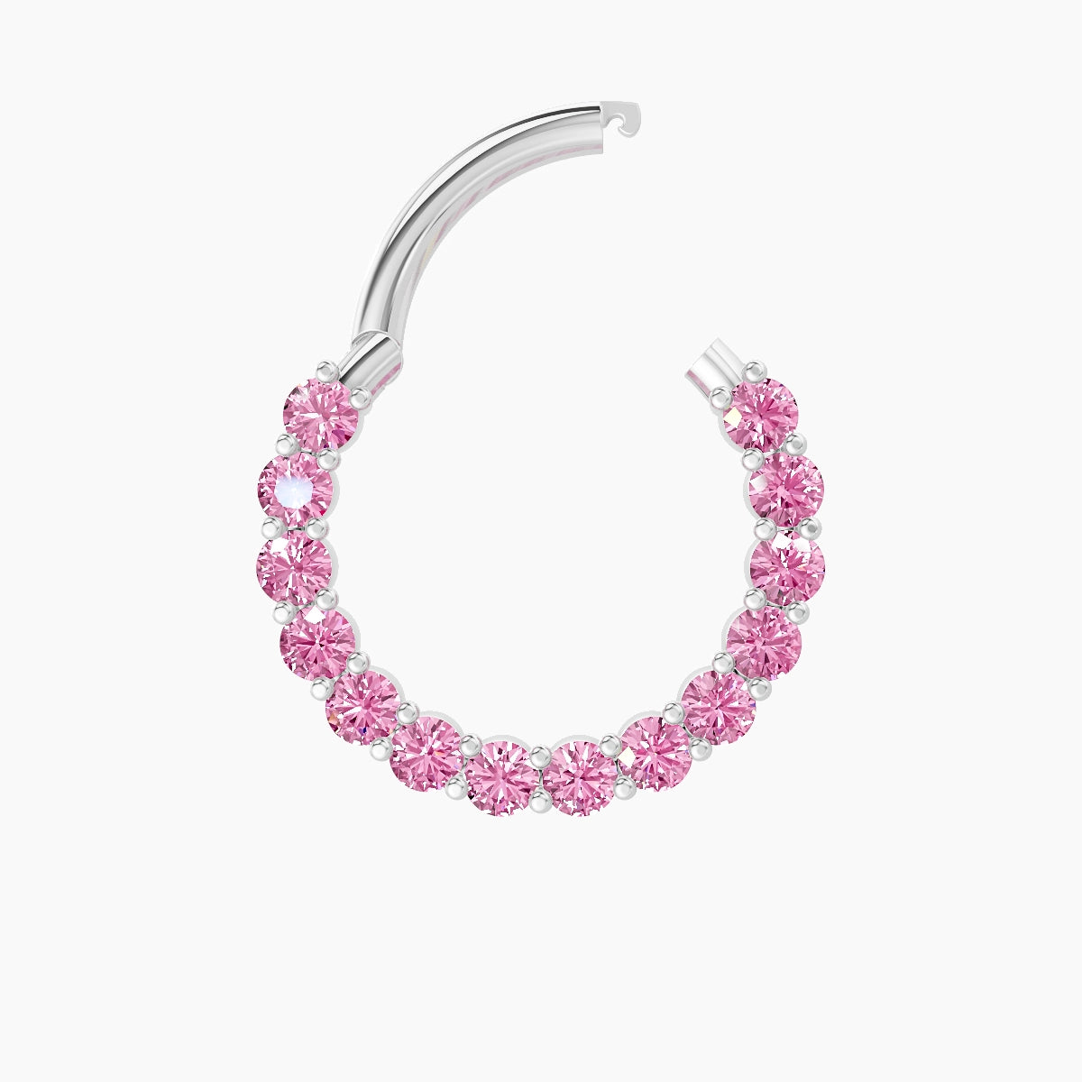 Vesta | 18k White Gold 9.5 mm Pink Sapphire Septum Piercing