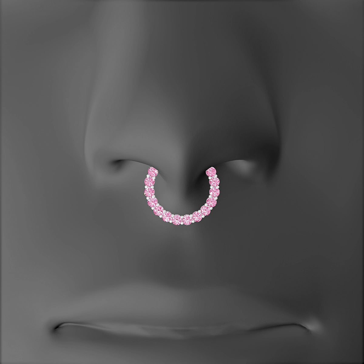 Vesta | 18k White Gold 9.5 mm Pink Sapphire Septum Piercing