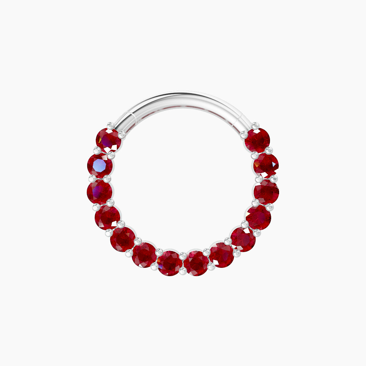Vesta | 18k White Gold 9.5 mm Ruby Septum Piercing