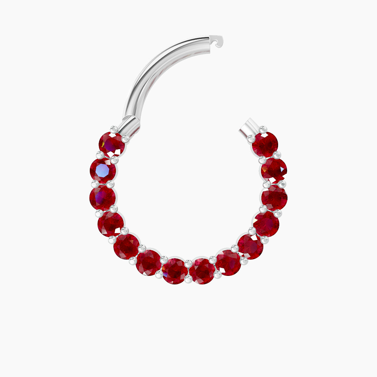 Vesta | 18k White Gold 9.5 mm Ruby Septum Piercing