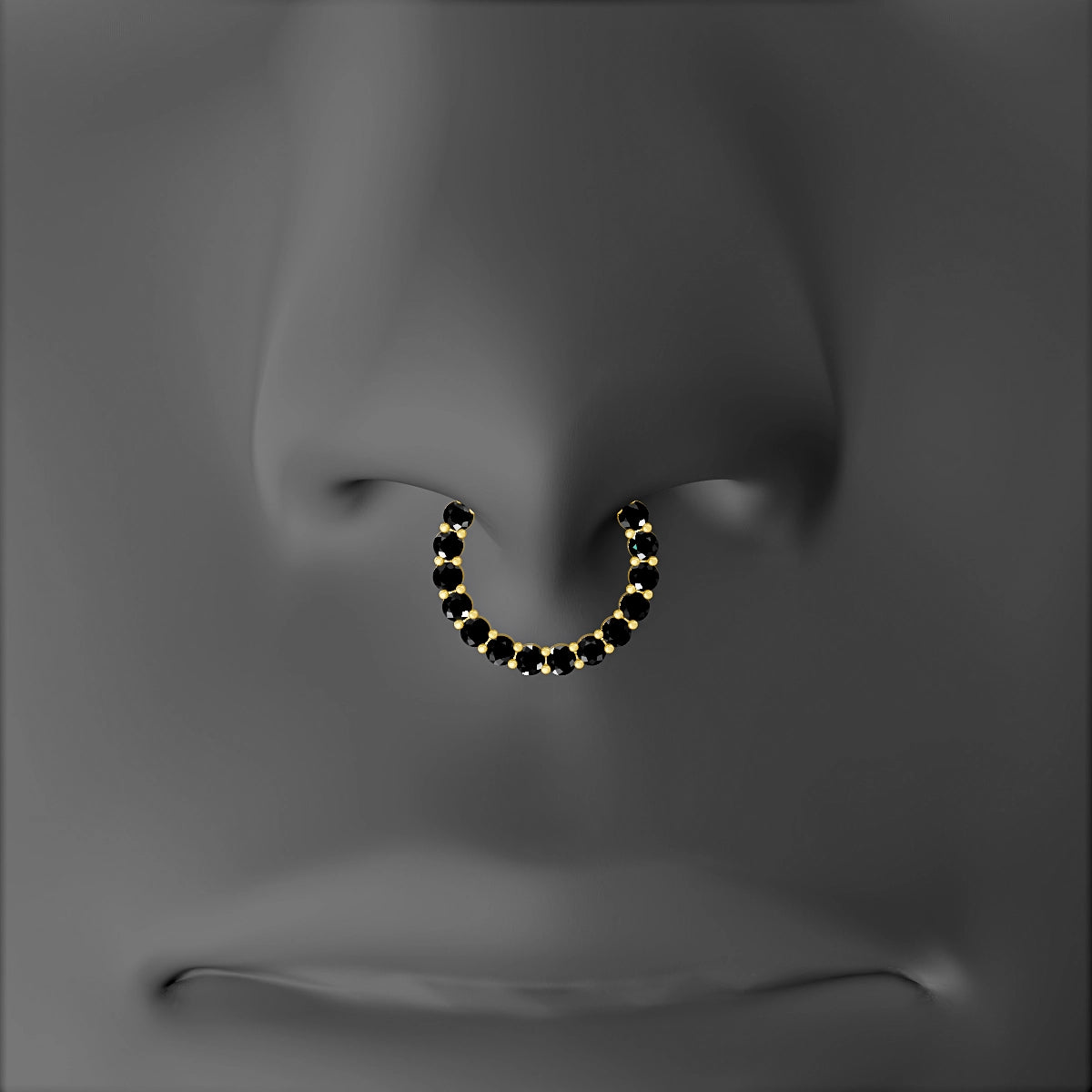 Vesta | 18k Yellow Gold 9.5 mm Black Diamond Septum Piercing