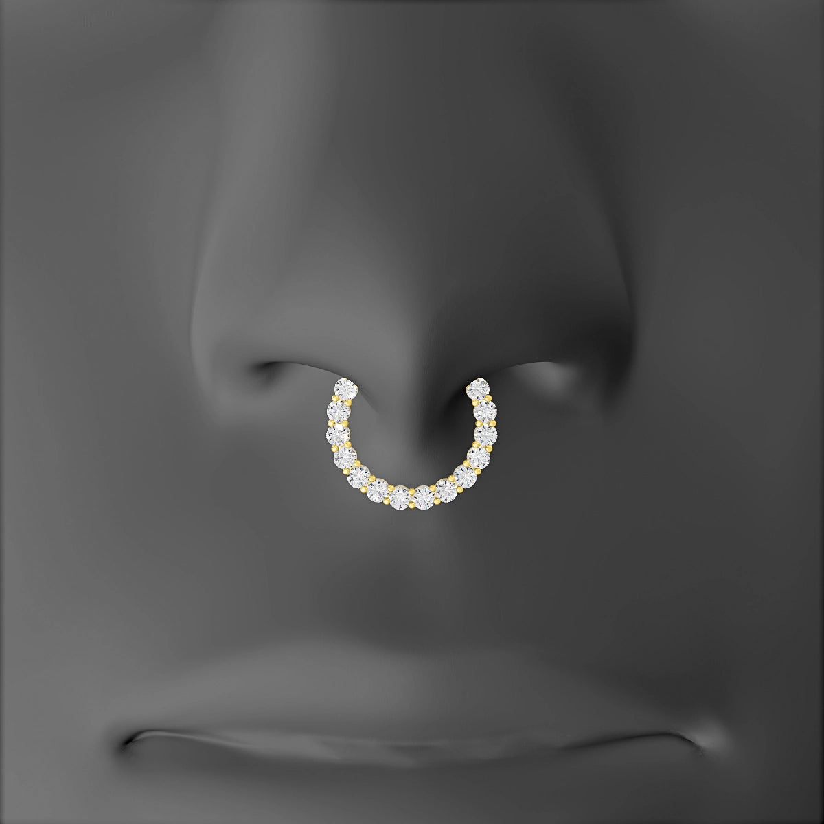 Vesta | 18k Yellow Gold 9.5 mm Diamond Septum Piercing