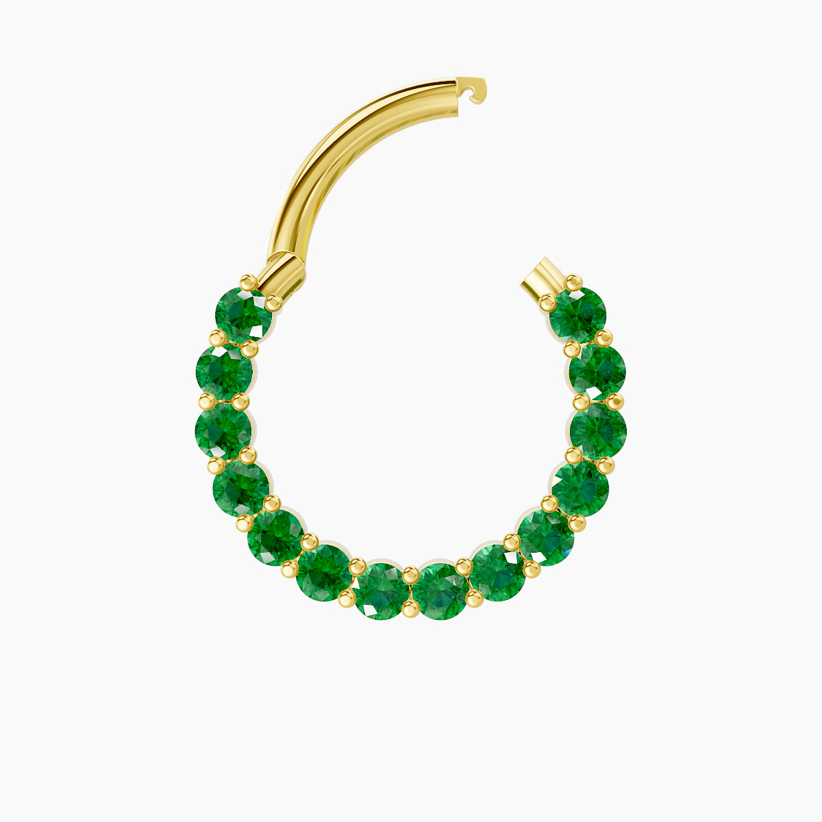 Vesta | 18k Yellow Gold 9.5 mm Emerald Septum Piercing