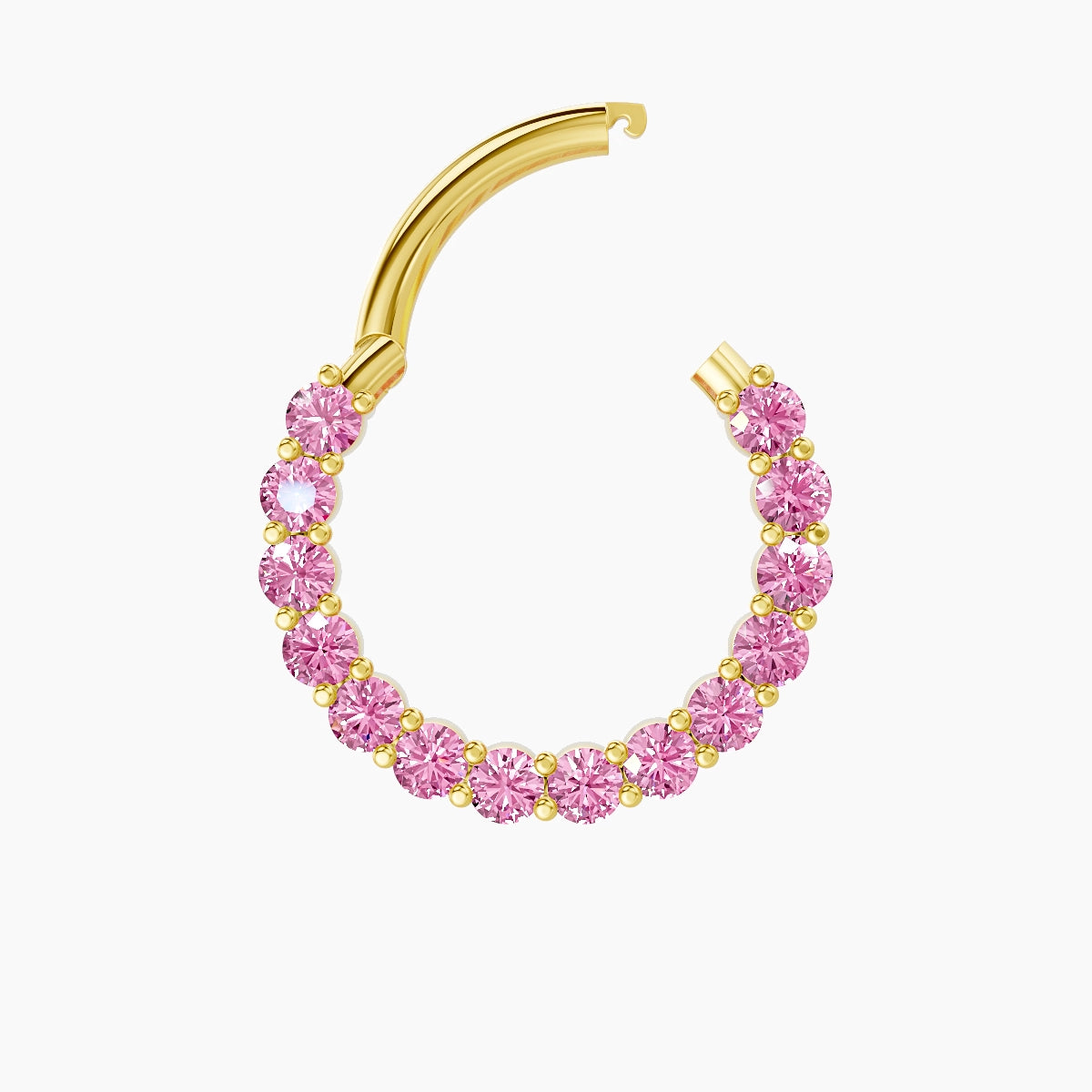 Vesta | 18k Yellow Gold 9.5 mm Pink Sapphire Septum Piercing