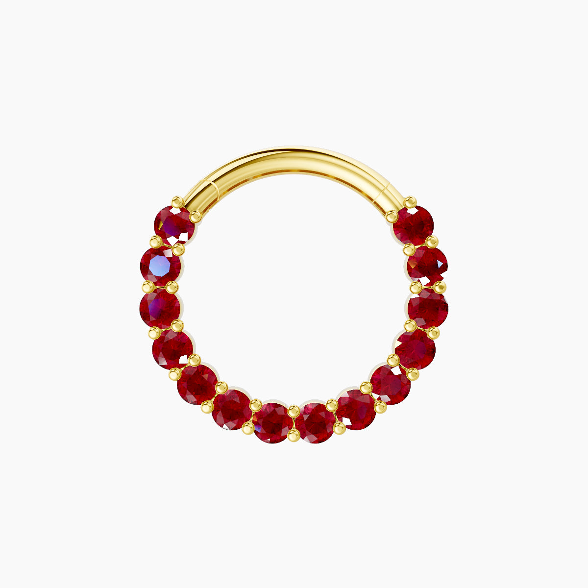 Vesta | 18k Yellow Gold 9.5 mm Ruby Septum Piercing