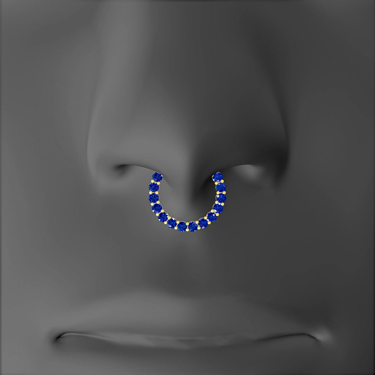 Vesta | 18k Yellow Gold 9.5 mm Sapphire Septum Piercing