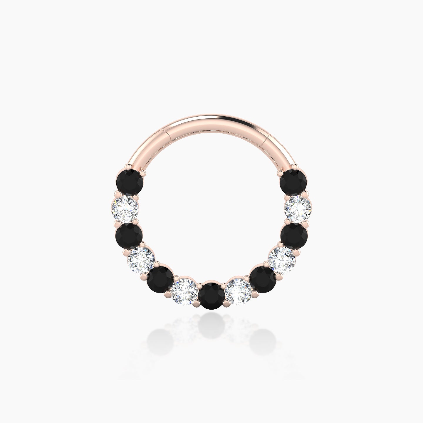 Vesta | 18k Rose Gold 9.5 mm Black Diamond & Diamond Septum Piercing