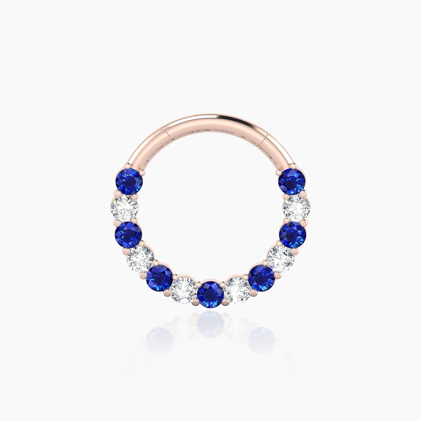 Vesta | 18k Rose Gold 9.5 mm Sapphire & Diamond Septum Piercing