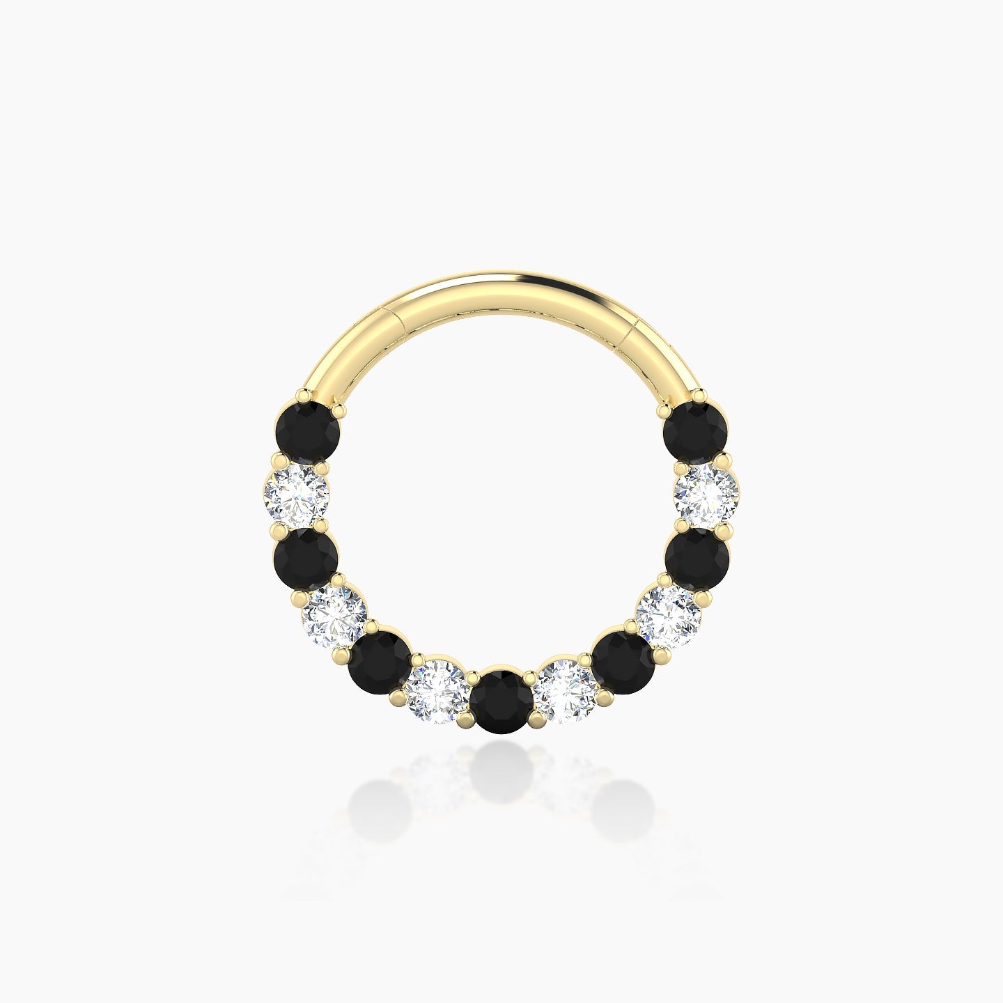 Vesta | 18k Yellow Gold 9.5 mm Black Diamond & Diamond Septum Piercing