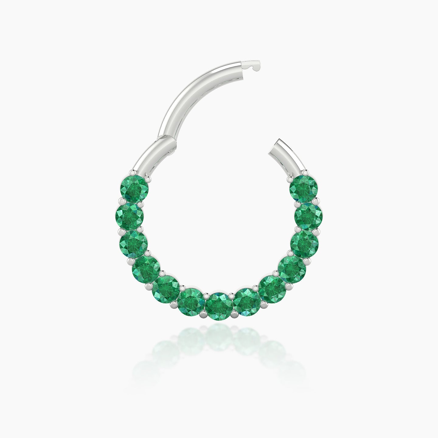 Vesta | 18k White Gold 9.5 mm Emerald Septum Piercing