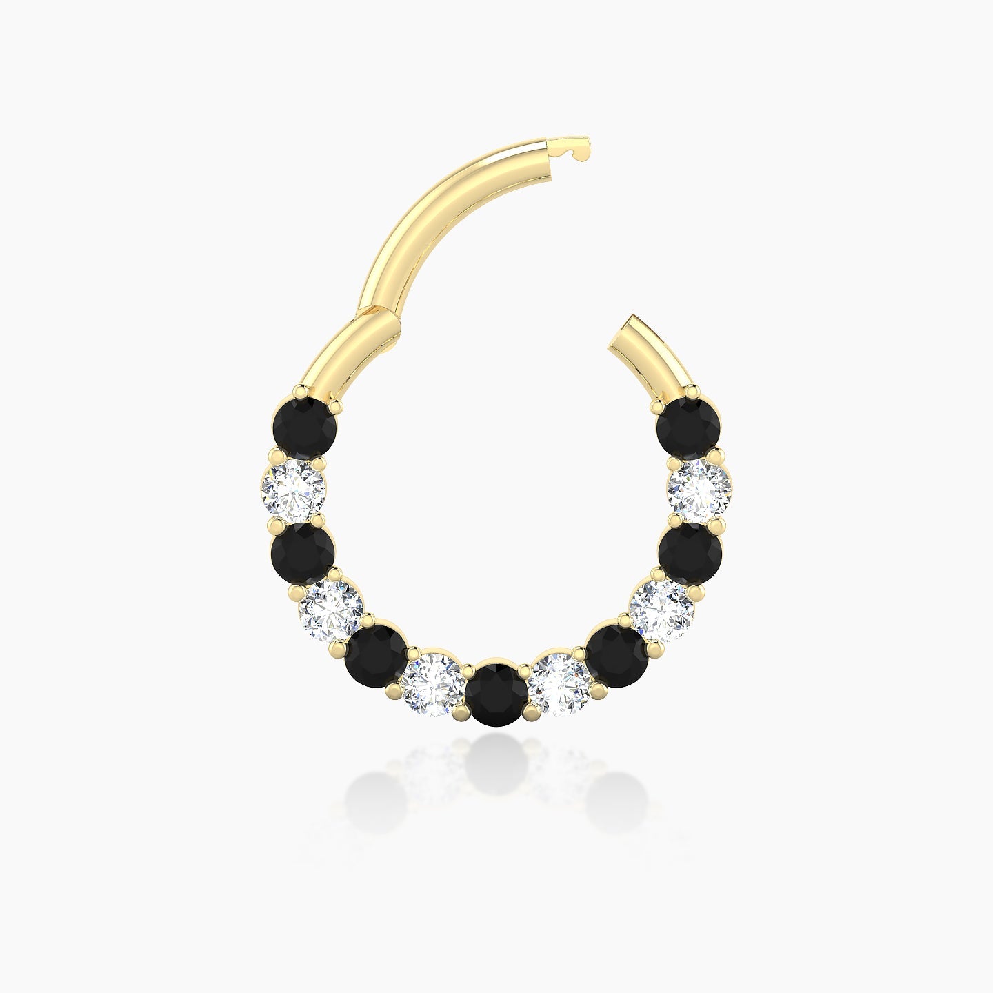 Vesta | 18k Yellow Gold 9.5 mm Black Diamond & Diamond Septum Piercing