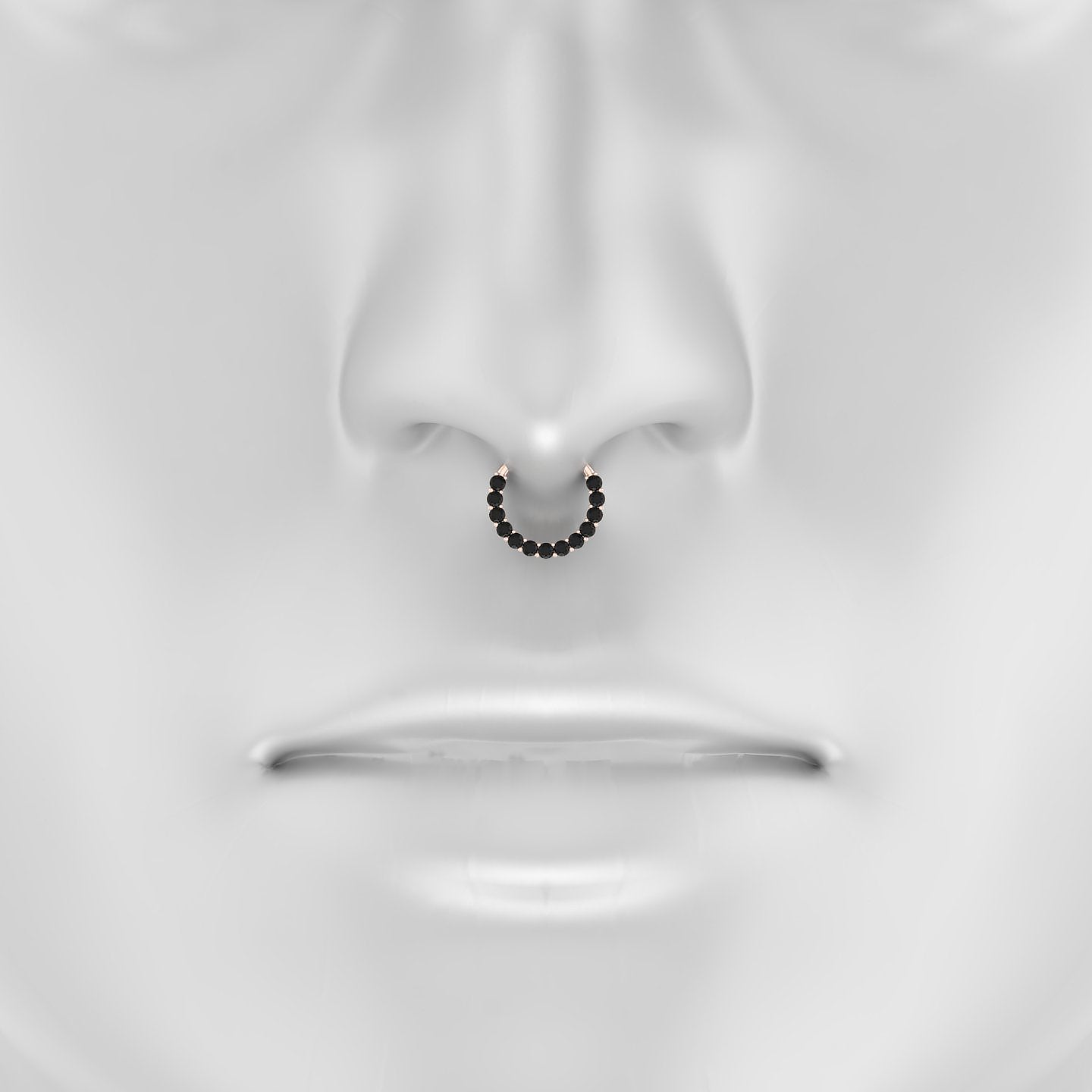 Vesta | 18k Rose Gold 9.5 mm Black Diamond Septum Piercing