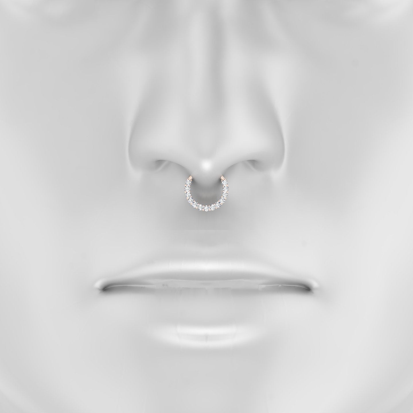 Vesta | 18k Rose Gold 9.5 mm Diamond Septum Piercing