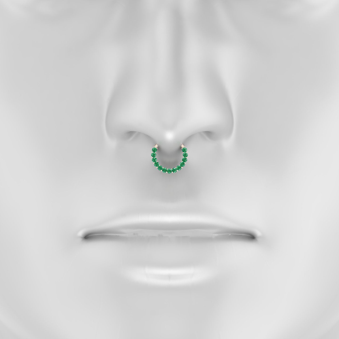 Vesta | 18k Rose Gold 9.5 mm Emerald Septum Piercing