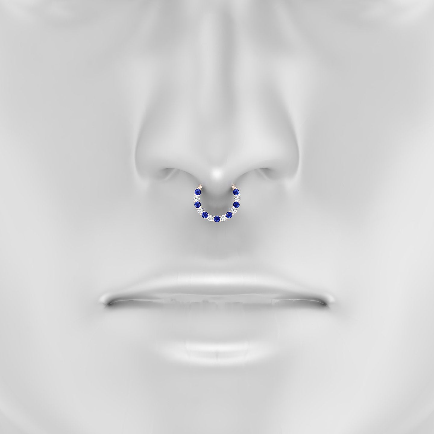 Vesta | 18k Rose Gold 9.5 mm Sapphire & Diamond Septum Piercing