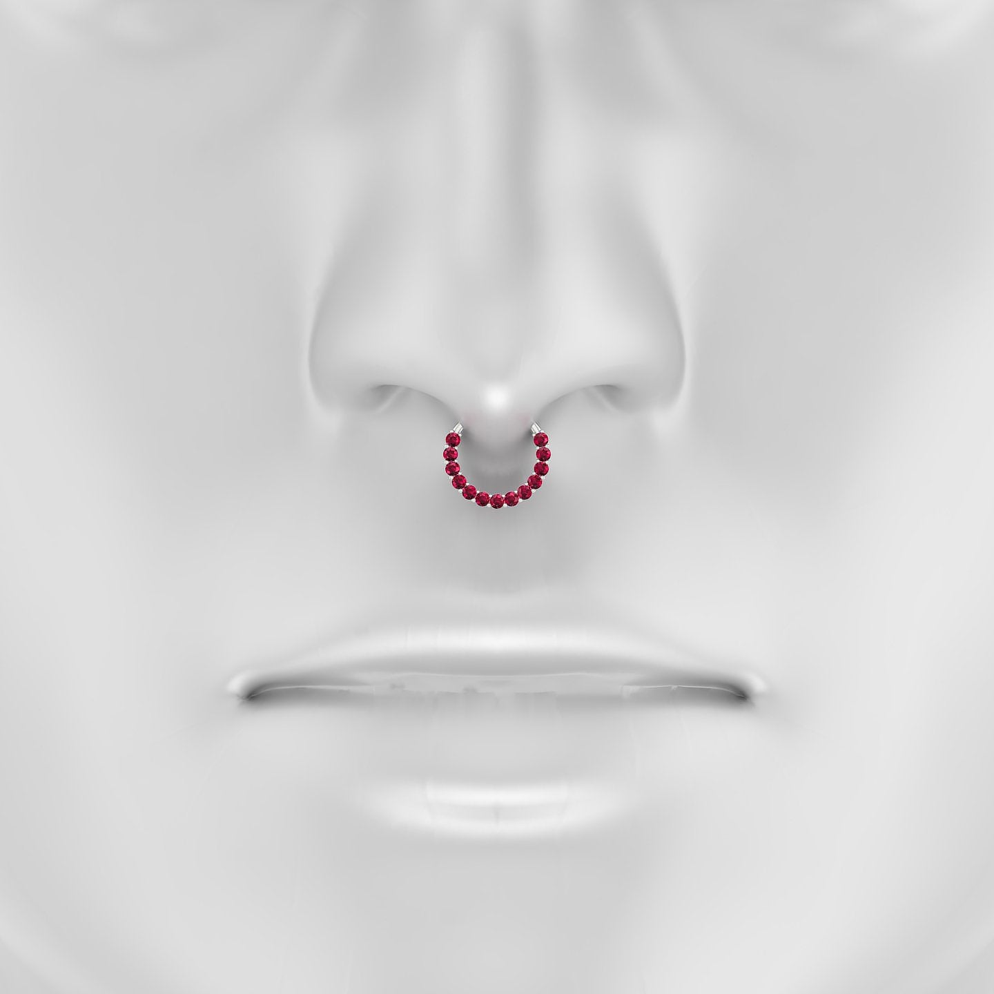 Vesta | 18k White Gold 9.5 mm Ruby Septum Piercing