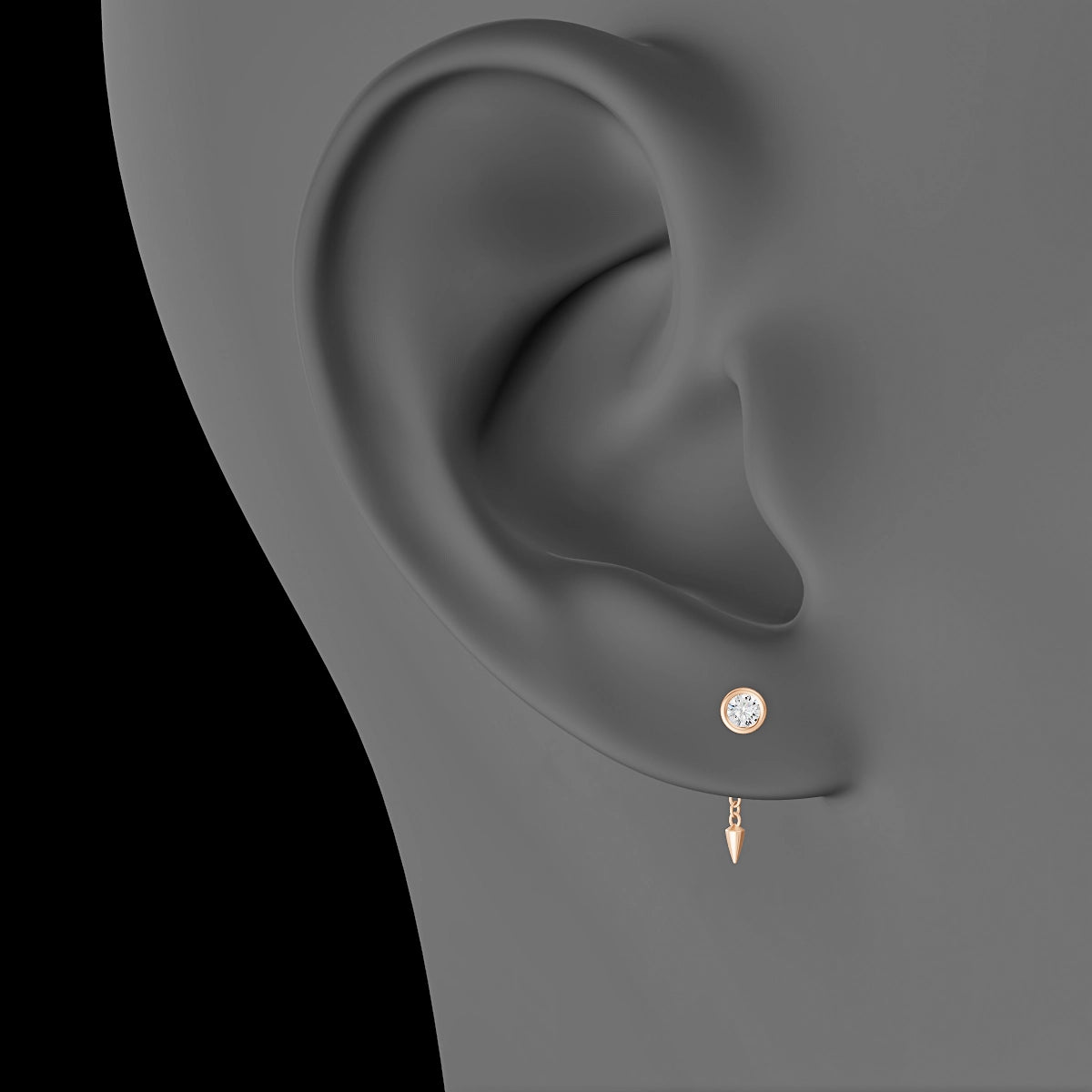 Xuan | 18k Rose Gold 12 mm Spike Chain Charm