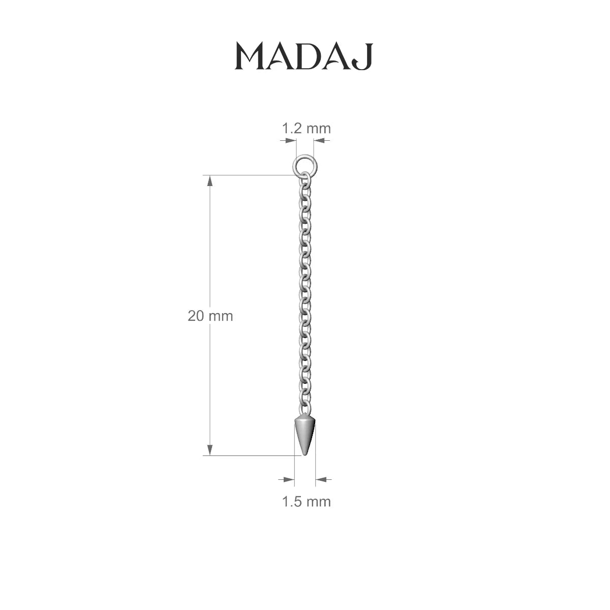Xuan | 18k Yellow Gold 20 mm Spike Chain Charm