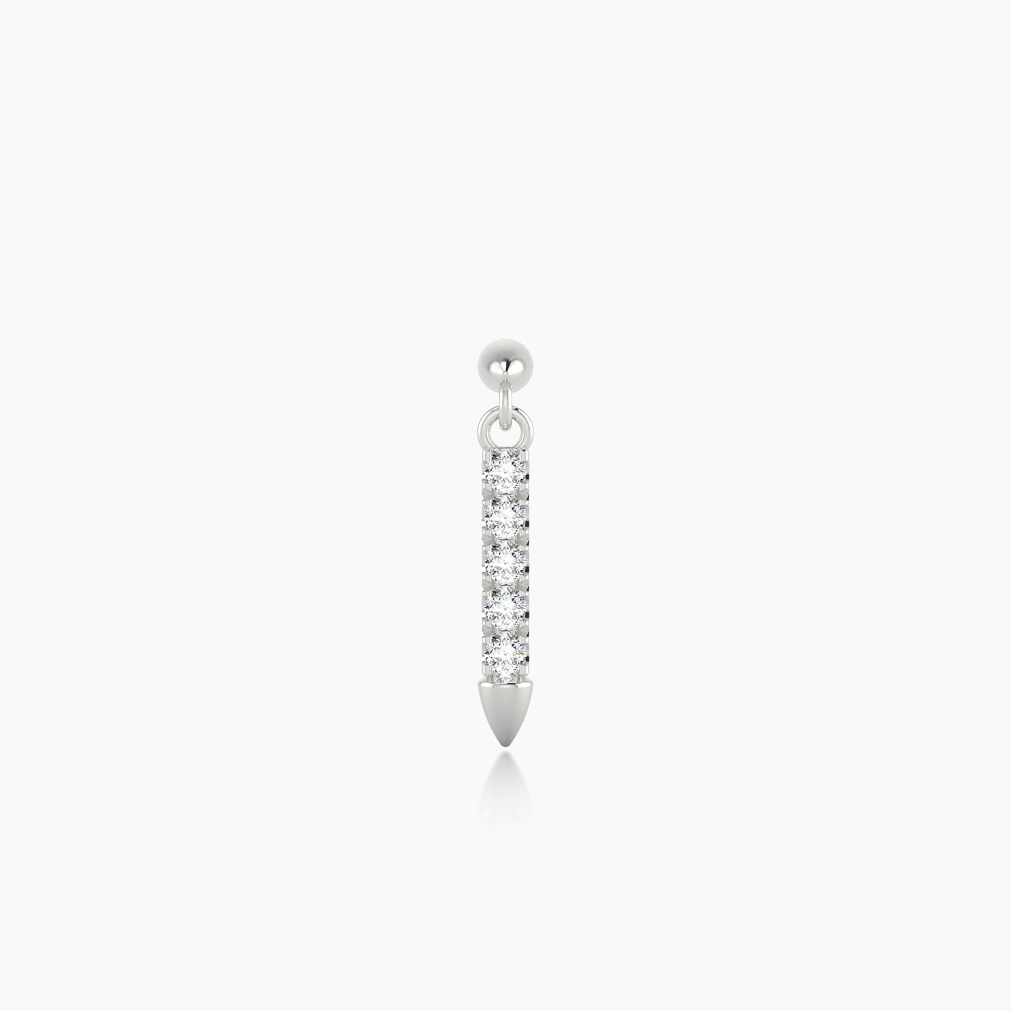 Xuan | 18k White Gold 11 mm 5 mm Spike Diamond Piercing