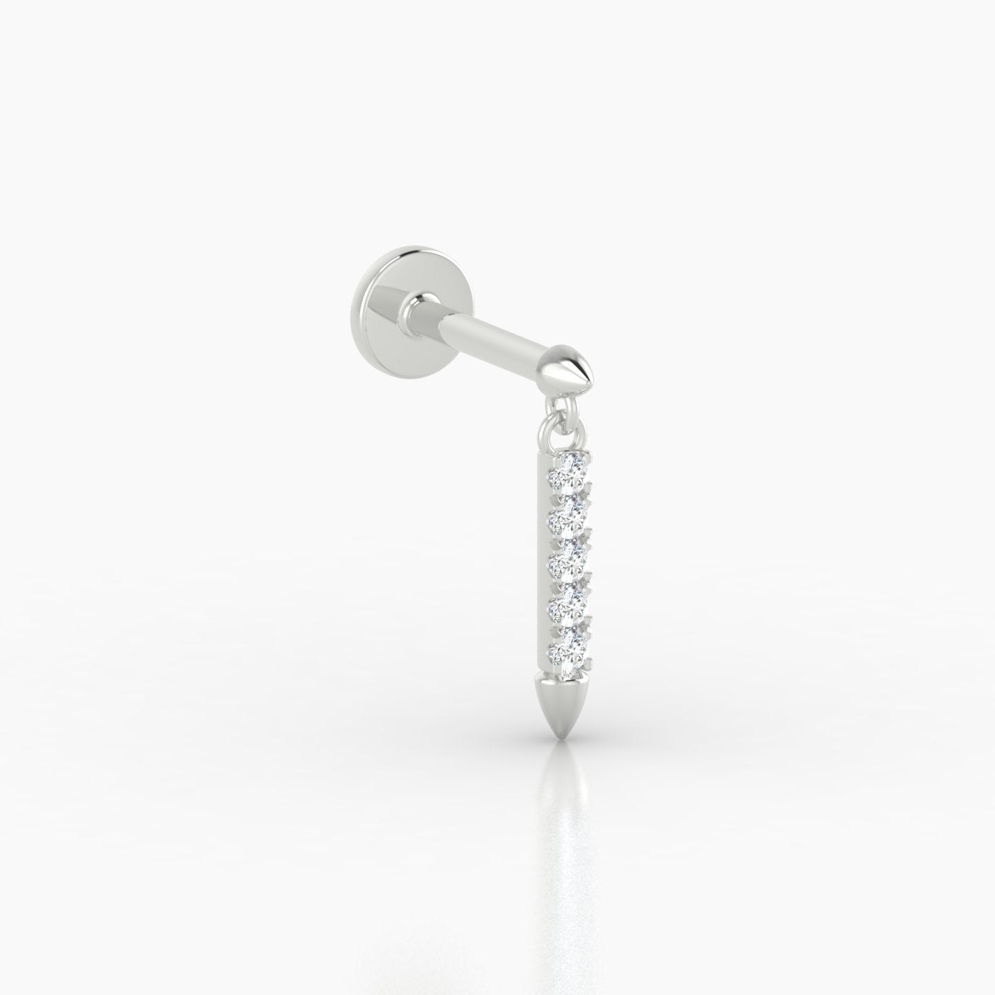 Xuan | 18k White Gold 11 mm 5 mm Spike Diamond Piercing