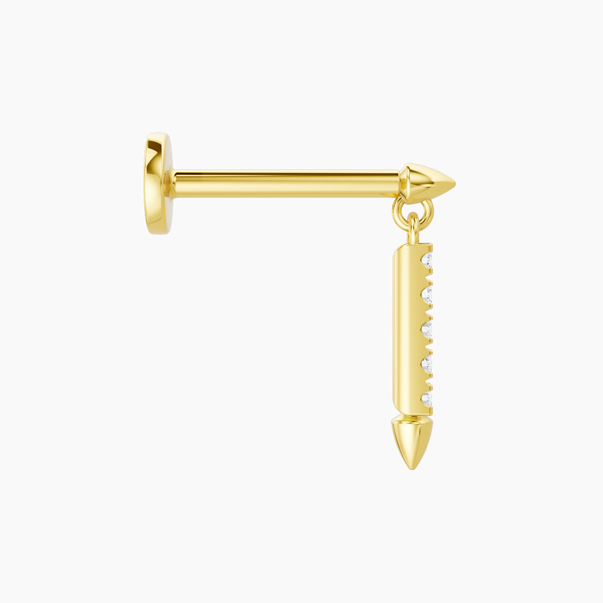 Xuan | 18k Yellow Gold 11 mm 8 mm Spike Diamond Piercing