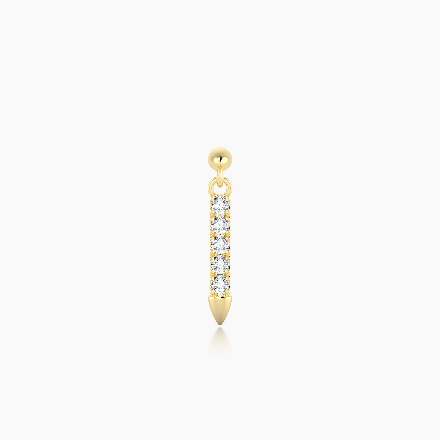 Xuan | 18k Yellow Gold 11 mm Spike Diamond Earring