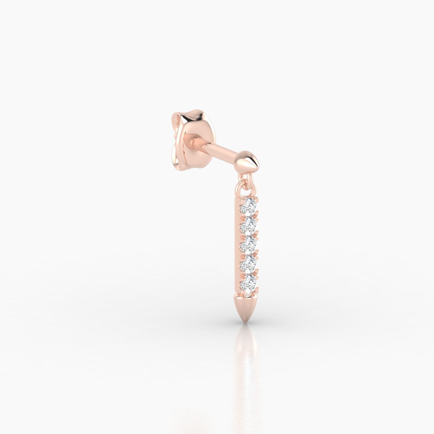 Xuan | 18k Rose Gold 11 mm Spike Diamond Earring