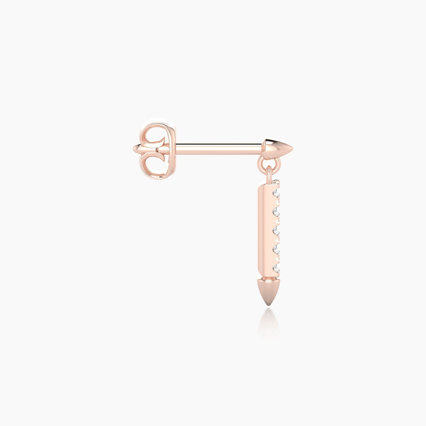 Xuan | 18k Rose Gold 11 mm Spike Diamond Earring